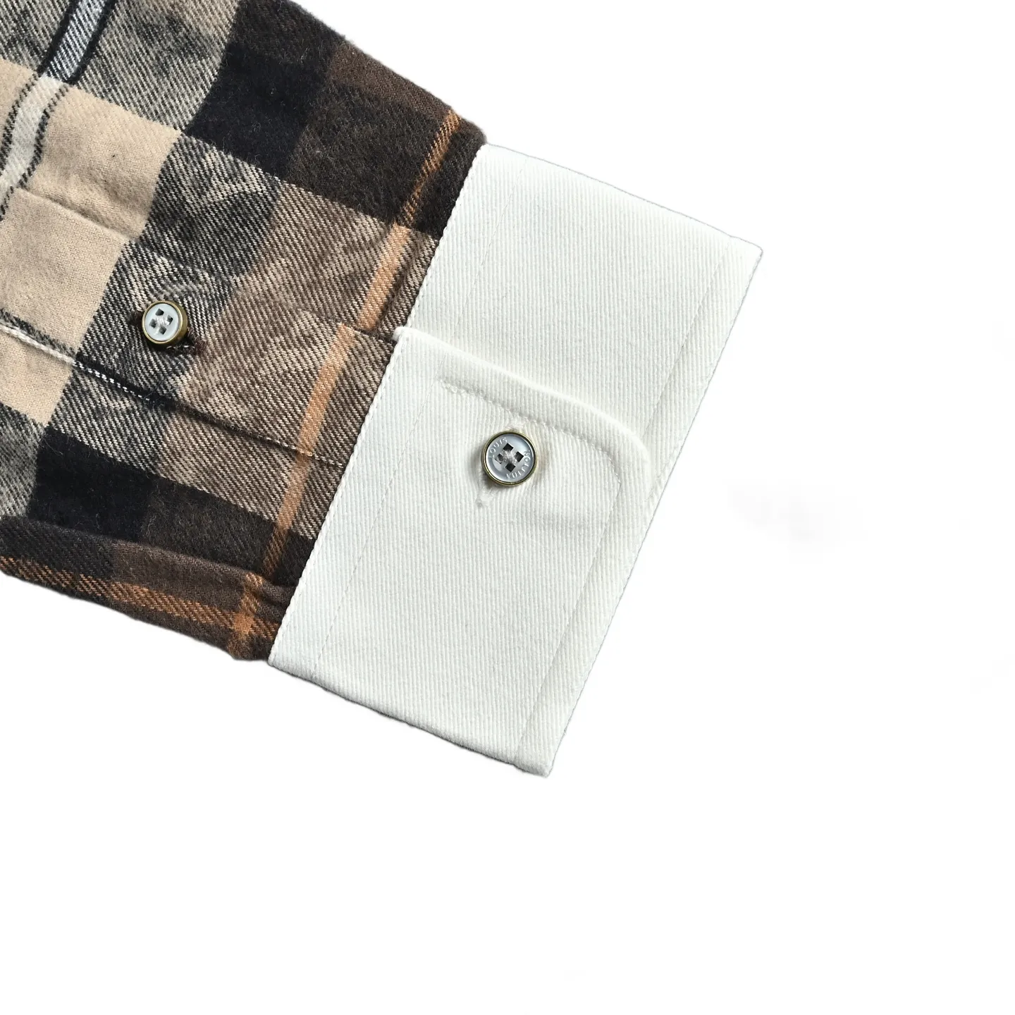 Louis Vuitton/Louis Vuitton plaid old flower jacquard white collar shirt